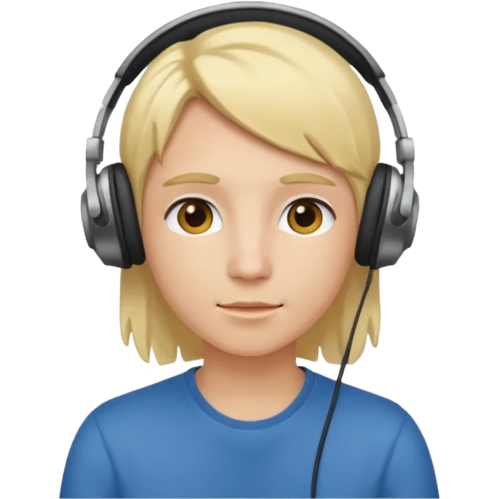 a person with blond hair wearing headphones emoji