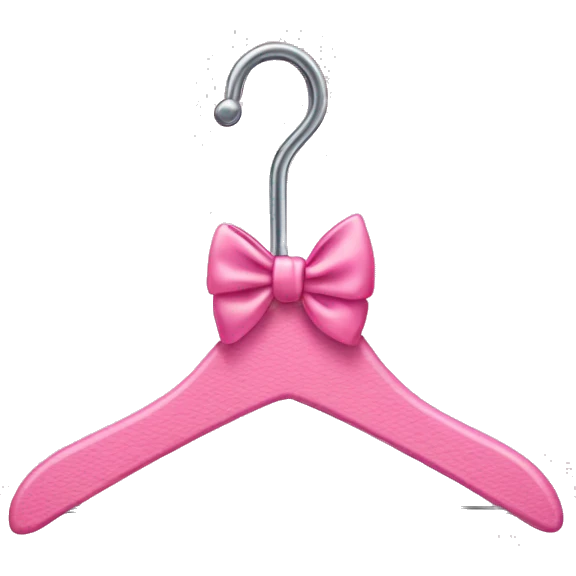 Pink clothes hanger with a bow on the hook emoji