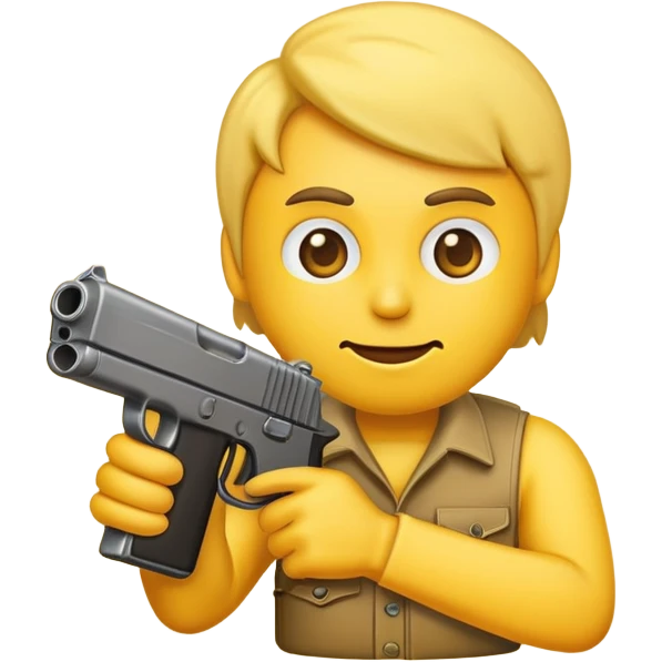 Emoji with a gun up to his head emoji