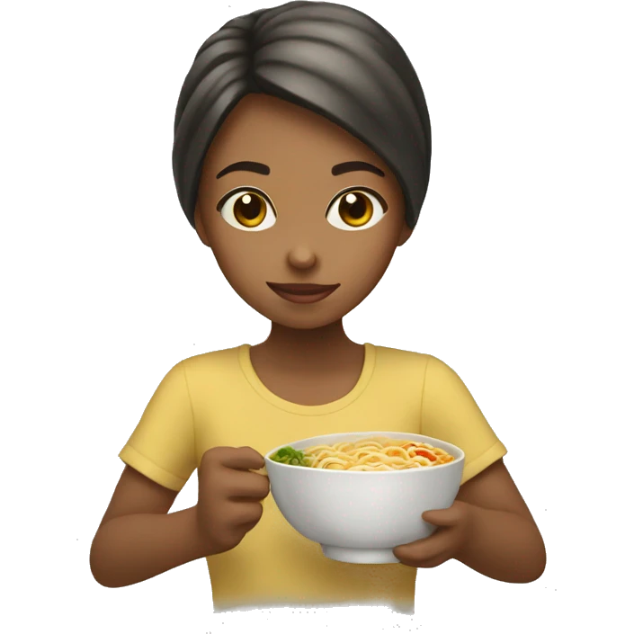 girl with ramen emoji
