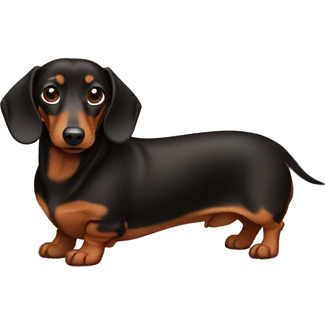 Fat brown and black Dachshund  emoji