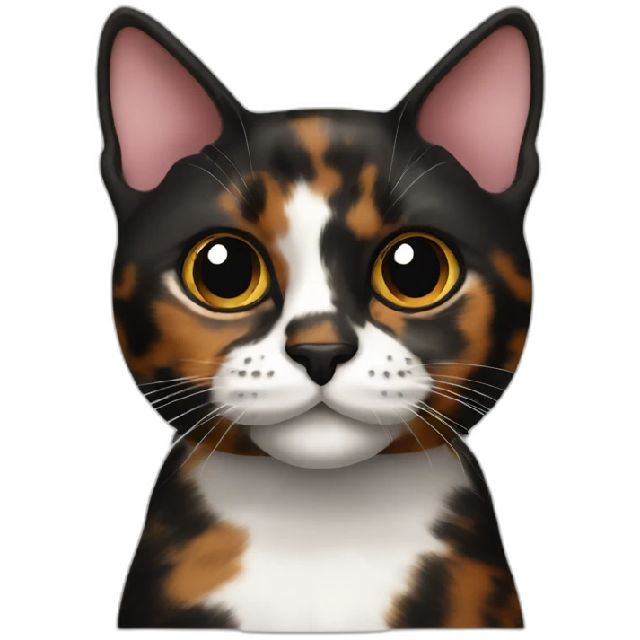 tortoiseshell Cat Black brown without white and pink nose emoji