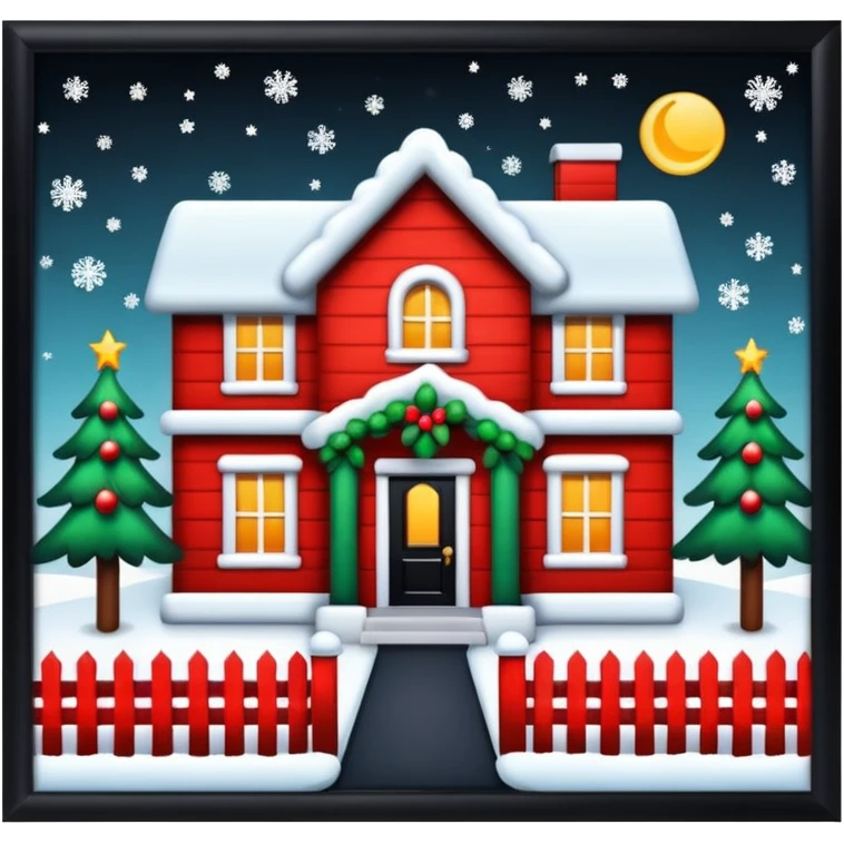 Casa decorata in tema natalizio emoji