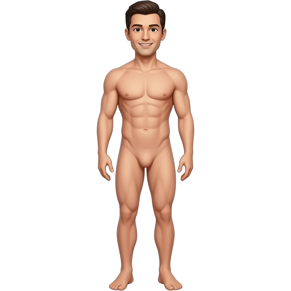 Man complete naked full body emoji
