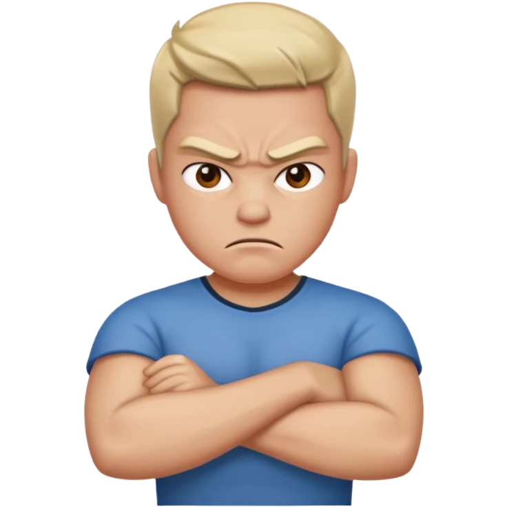 create a angry face with crossed arms  emoji