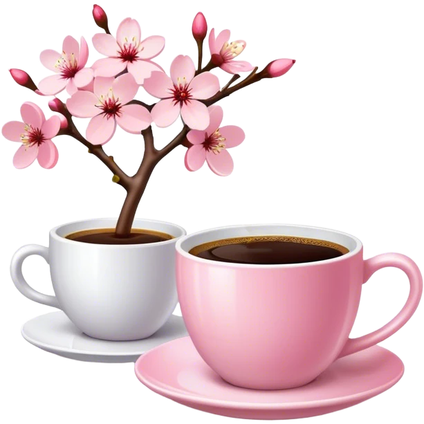 cherry blossom-coffee emoji