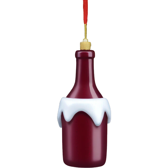 Wine red and white Christmas ornament  emoji