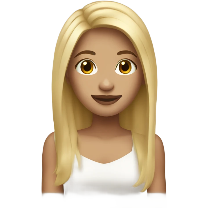 A girl with blondish hair straight  emoji