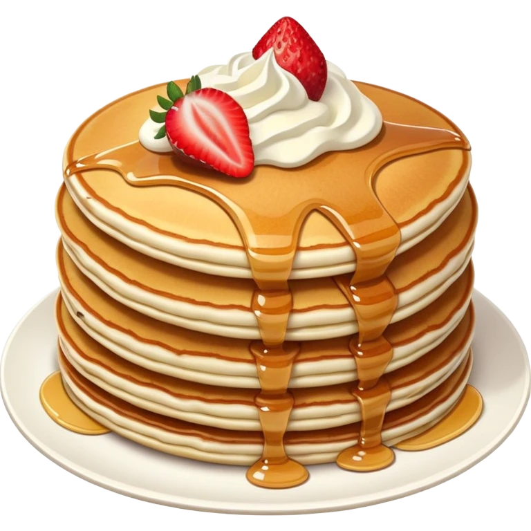 Realistic pancakes with strawberry and cream  emoji