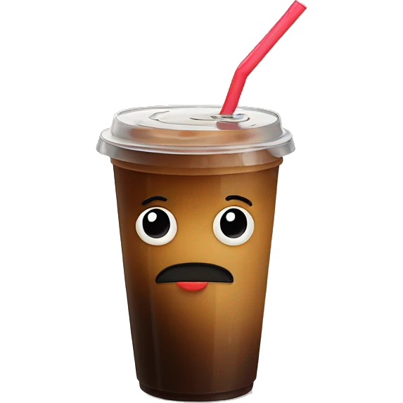 Ice coffee with lid and straw emoji
