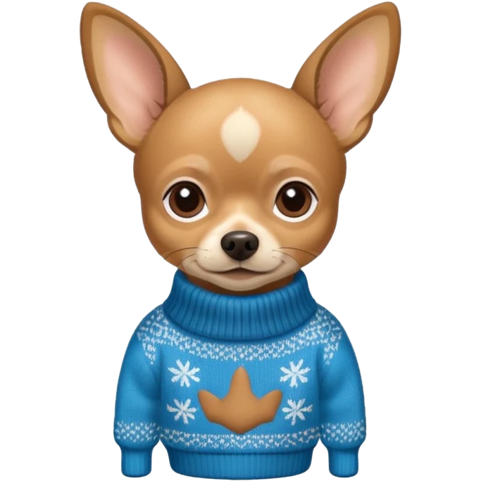 
 Standing all tan deer-head chihuahua wearing a sweater emoji