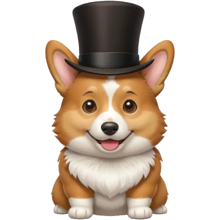 Corgi with top hat emoji