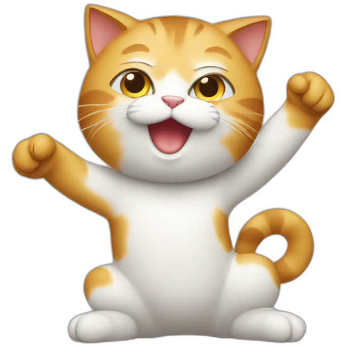 A cat who make a dab  emoji
