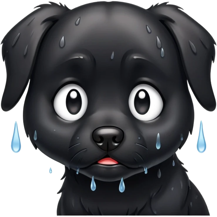 crying black dog emoji