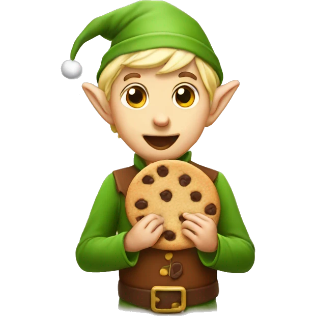 elf eating a cookie  emoji
