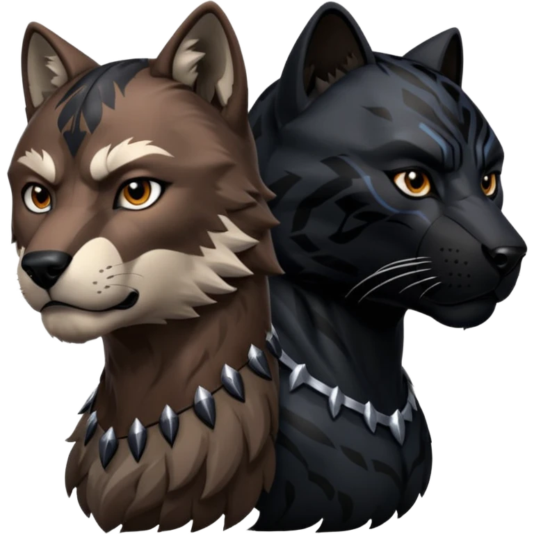 Wolf with black panther animal emoji