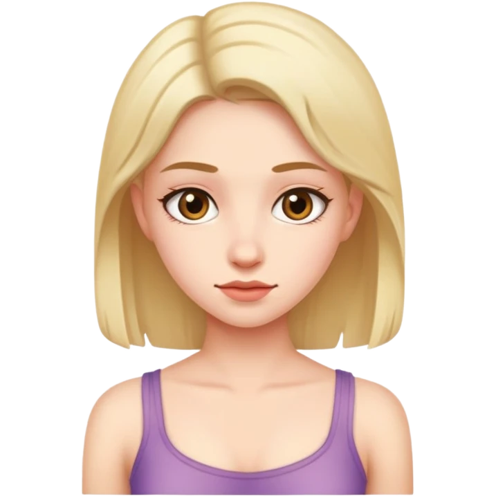 Girl without clothes with 3 grade of chest emoji
