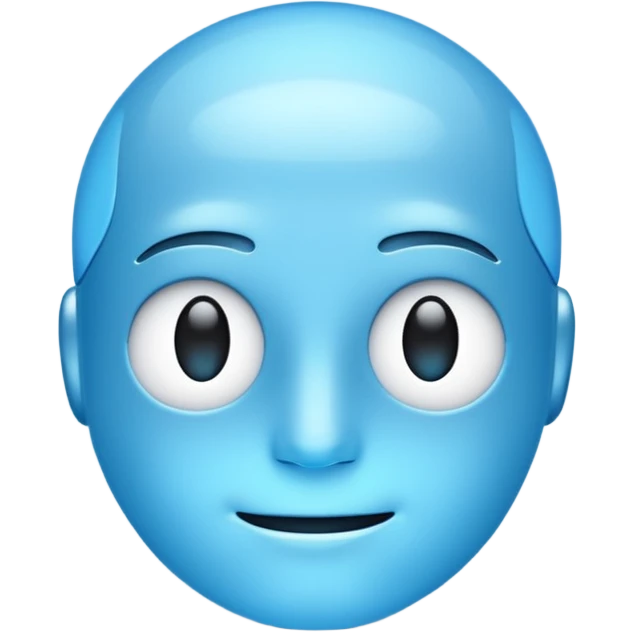 light blue AI emoji with a digital face emoji