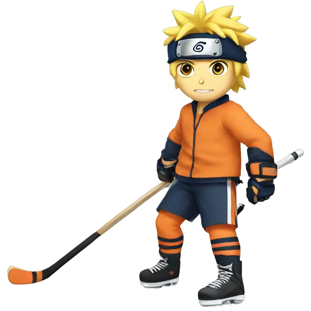 Naruto with hockey stick  emoji