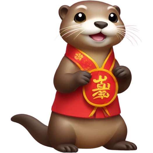 Otter on Korean lunar new year emoji