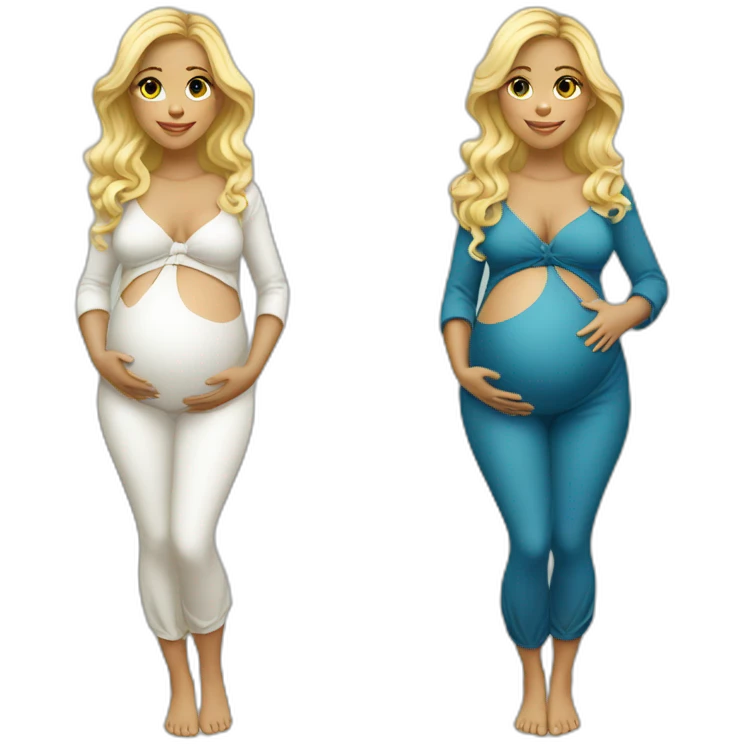 adorable pregnant blond full body women with beach-wave-hair emoji