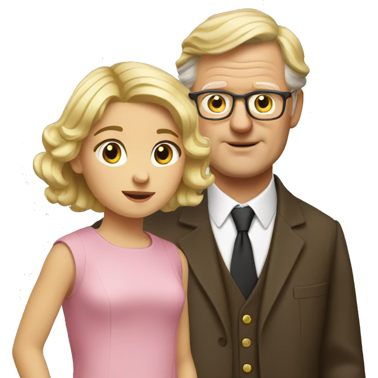 Father brown hair and daughter blonde emoji