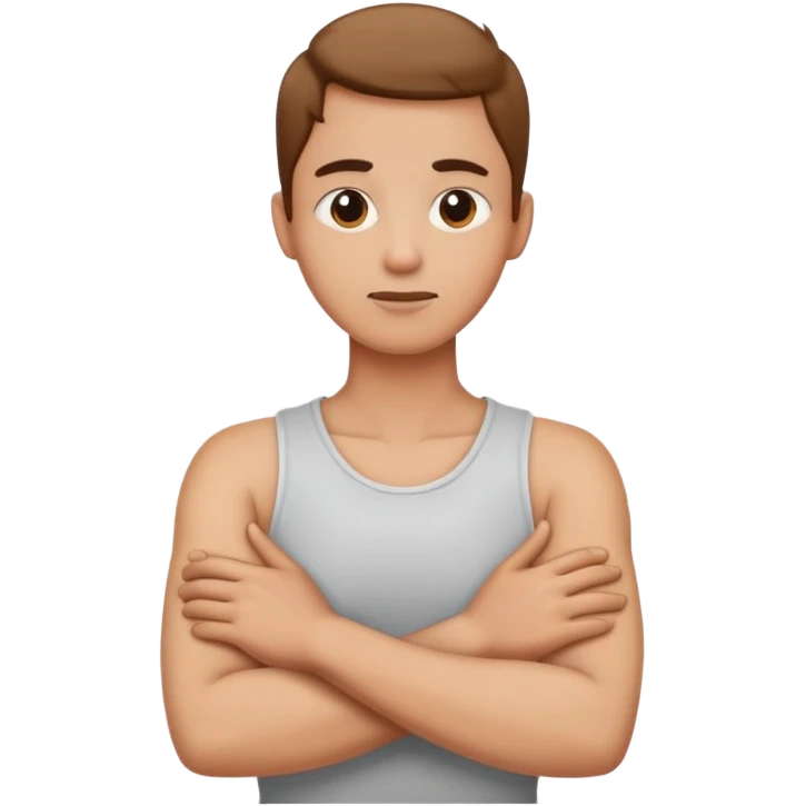 Arms crossed holding neck  emoji