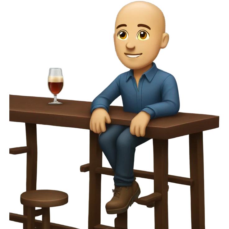bald guy sitting at a bar emoji