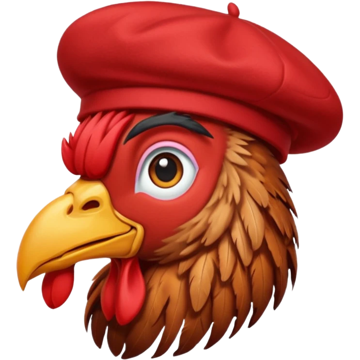 rooster with beret emoji