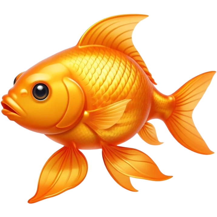 Cinematic Noble Orange Goldfish Portrait Emoji, Poised and regal, with a sleek, streamlined build and a lustrous, vibrant orange body, deep-set soulful golden eyes, Simplified yet sharp and sophisticated features, highly detailed, glowing with a soft, dignified glow, high shine, intelligent and graceful, stylized with an air of aquatic elegance, focused and attentive, soft glowing outline, capturing the essence of a watchful and confident aquatic companion, so majestic it feels as though it could glide out of the screen with effortless authority! emoji