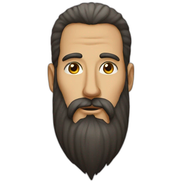 A very tall man with a long beard, and his name is Moaz emoji