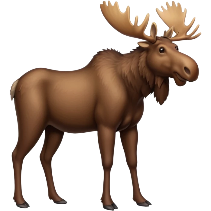 A high-resolution digital illustration of a full body moose in a clean, semi-realistic style. The noble moose is shown full body emoji