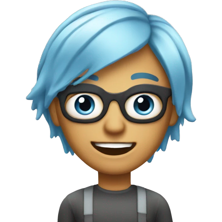 Create an emoji for the chatbot on the website of Get a Grip, an marketing office. Make it more informal, with ligtblue hair emoji