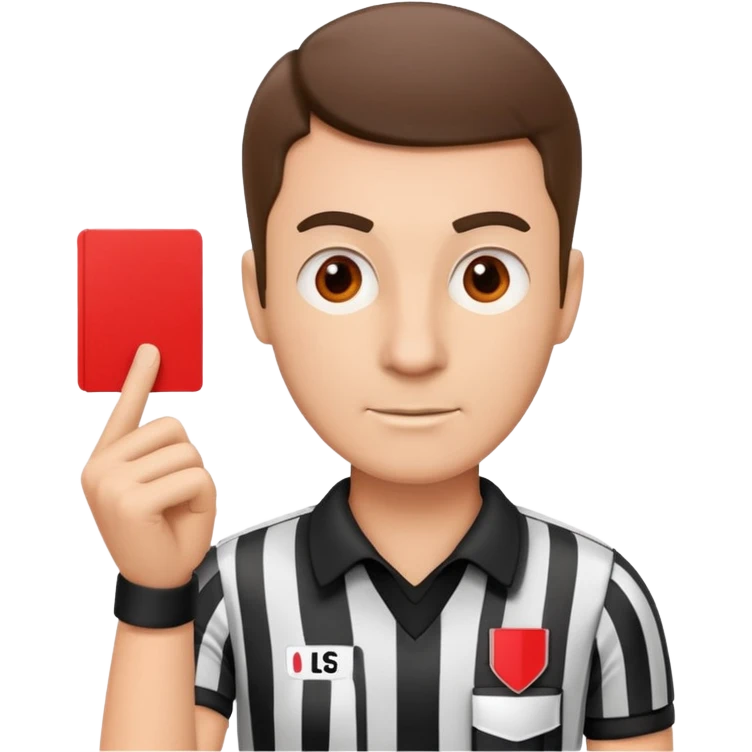 Referee holding red card emoji