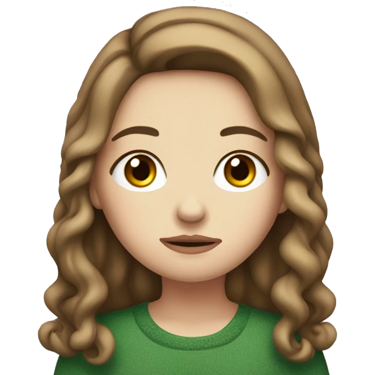very sad Christmas white girl with brown hair emoji