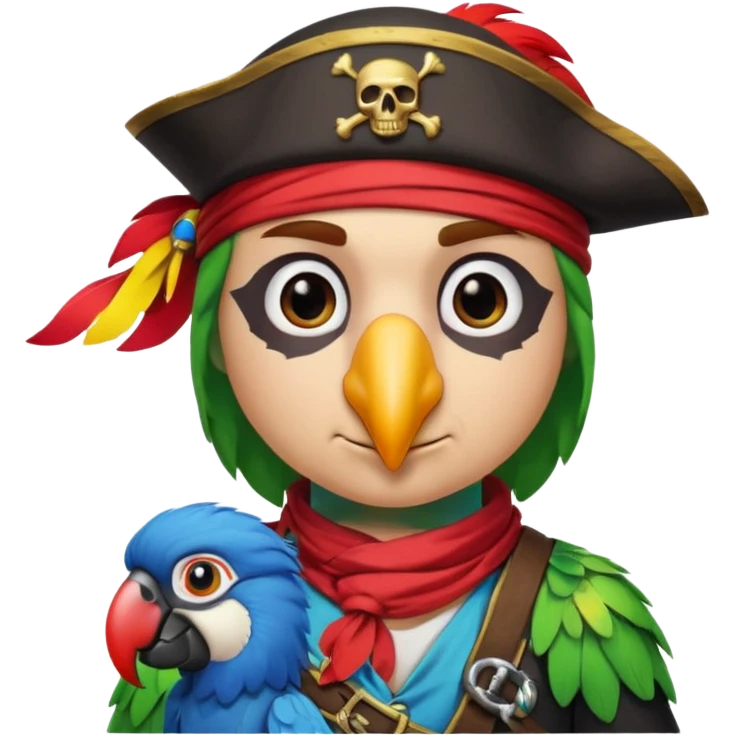 💀pirate and parrot emoji