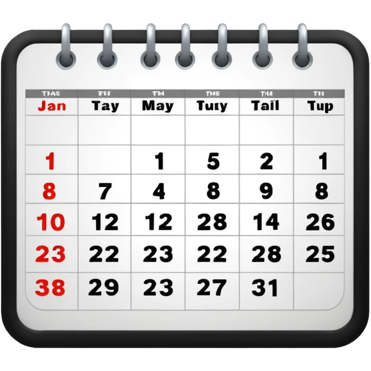 3 x 30 days calendar emoji