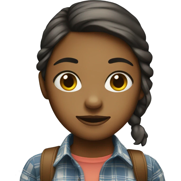 Girl in plaid shirt emoji