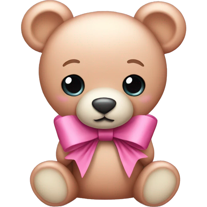pink bow teddy bear solo emoji