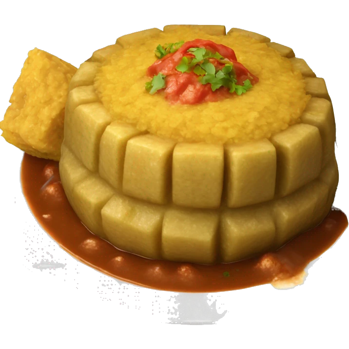 Puerto Rican dish “mofongo” which is smashed plantains molded into a ball with sauce on top emoji
