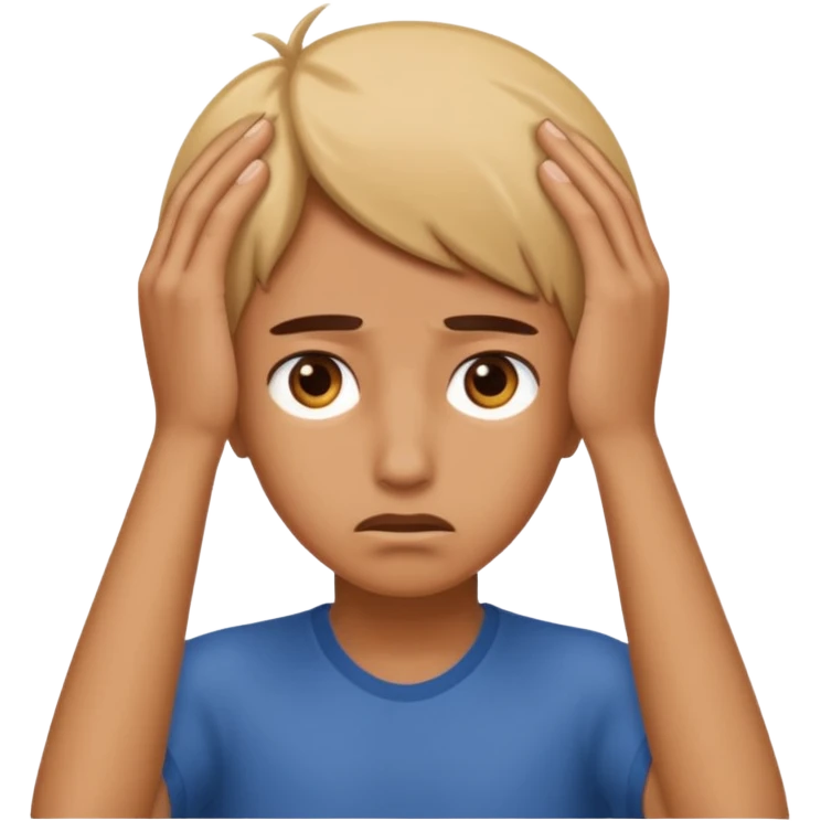 manos a la cabeza, de preocupacion emoji