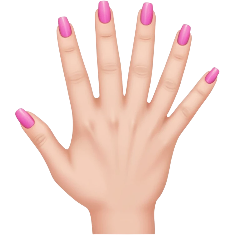 hand with pink nails done with five fingers  emoji