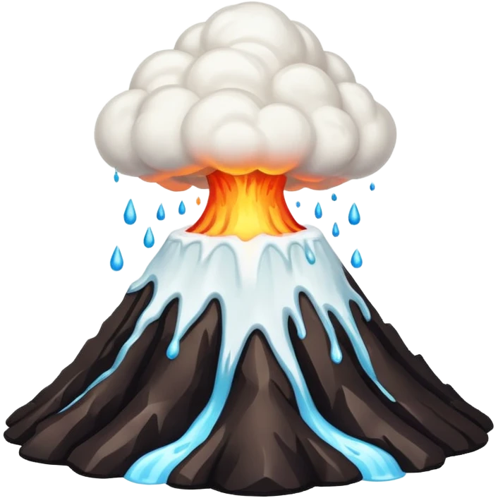 Volcano but with only white liquid erupting and no lava emoji