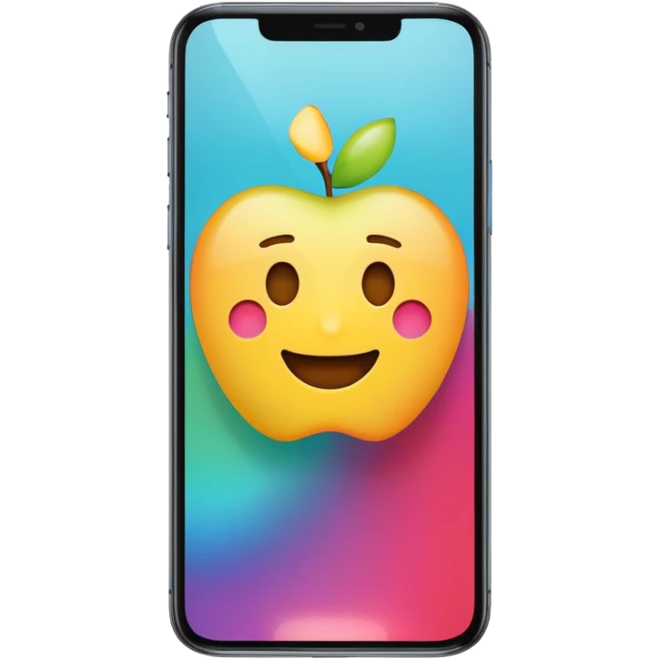 apple style emoji of a smartphone with the TikTok app open on screen emoji