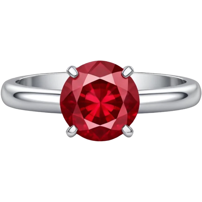 white jewelry ring with red stone emoji