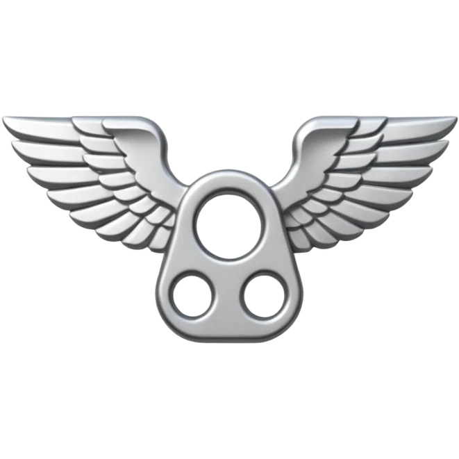 metal wing nut with two grips. emoji