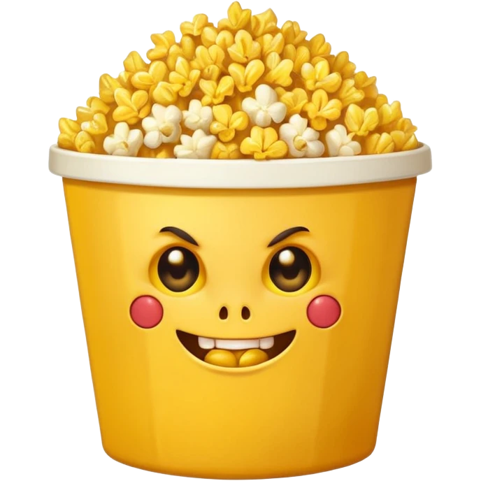 popcorn , with mischief face demon emoji