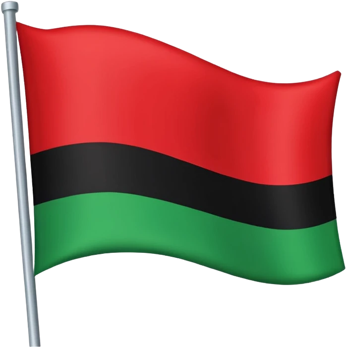 Pan African-African American Flag (Red-Black and Green horizontal stripes) - no stars or other symbols emoji
