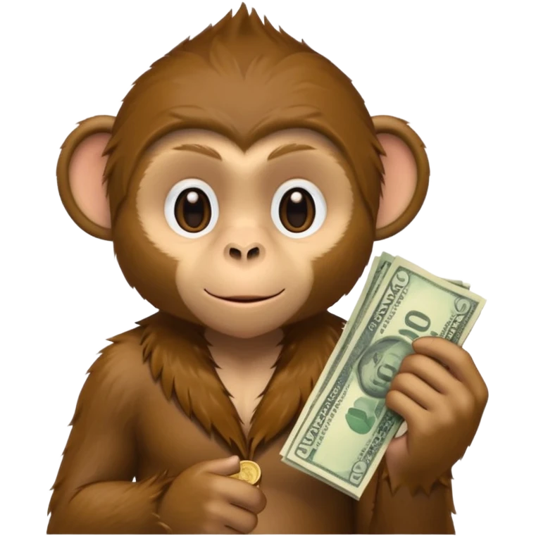 monkey holding money on sholdure emoji