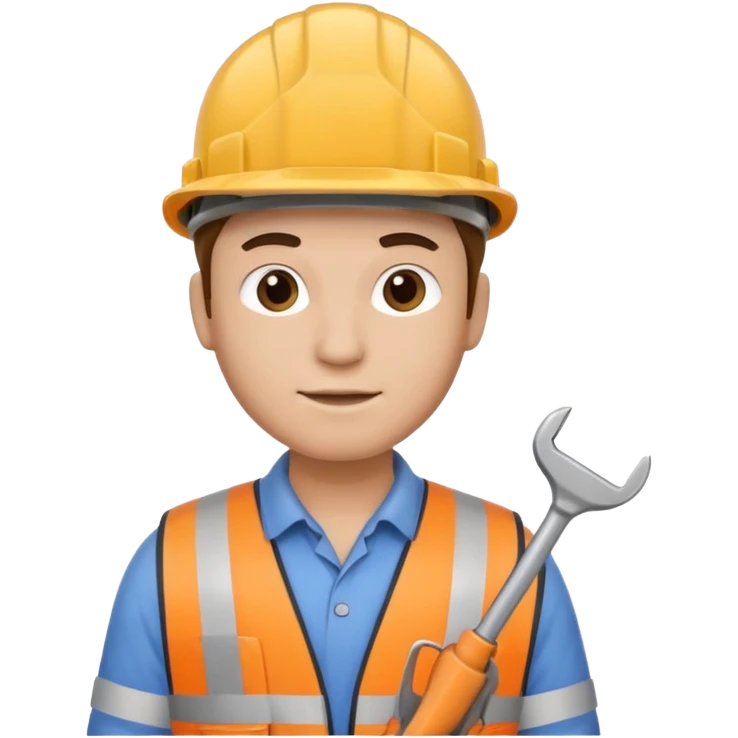 construction worker with hard hat and tool emoji